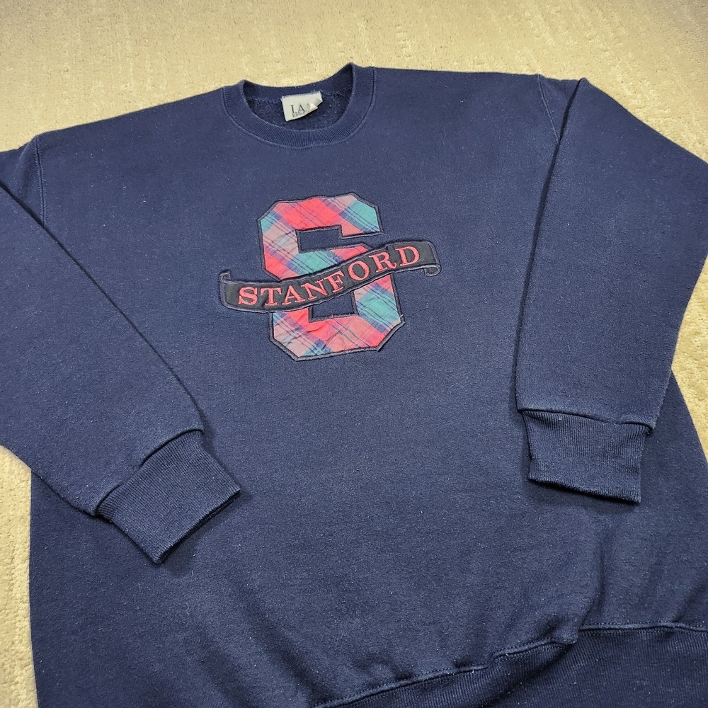 Vintage Stanford University Sweatshirt Adult XL USA Made Blue Crewneck Cardinals